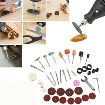 

LanLan 40Pcs/Set Wood Metal Engraving Electric Rotary Tool Accessory Drill Bit Set Grinding Polish Cutting Tool Set 3.2 mm