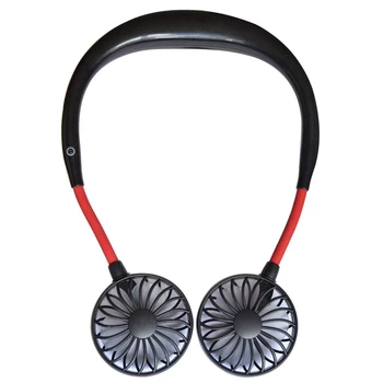 

Multi-Functional Rechargeable Hanging Mini Fan Head Neckband Fan Portable Mini Usb Fan Air Cooling Fan For Home(Black)
