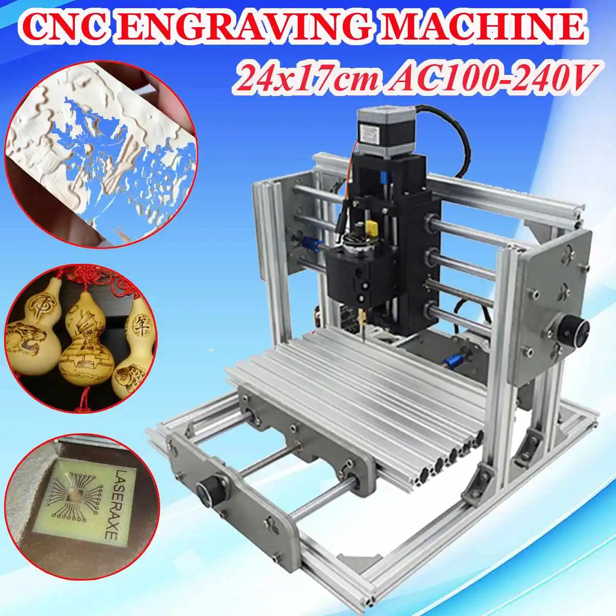 

Mini 3 Axis CNC DIY Engraving Milling Machine Assembly Kit USB Desktop Metal Engraver PCB Milling Machine Working Area 24x17cm