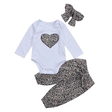 Cheap CANIS 2019 New Baby Clothing Newborn Kid Baby Girl Leopard Floral Clothes Long Sleeve Heart Romper +Floral Pants +Headband Cheap CANIS 2019 New Baby Clothing Newborn Kid Baby Girl Leopard Floral Clothes Long Sleeve Heart Romper +Floral Pants +Headband