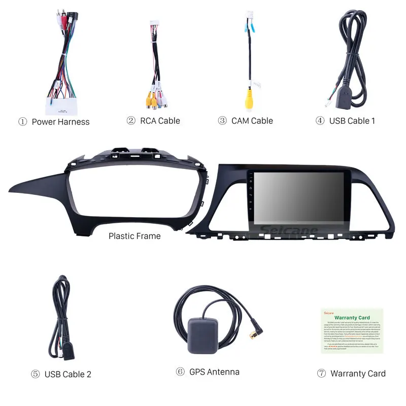 Sale Seicane Android 8.1/9.0 for 2015 2016 2017 Hyundai Sonata 9 Inch Car Stereo Radio Head Unit GPS Navigation Support SWC OBD2 DVR 3