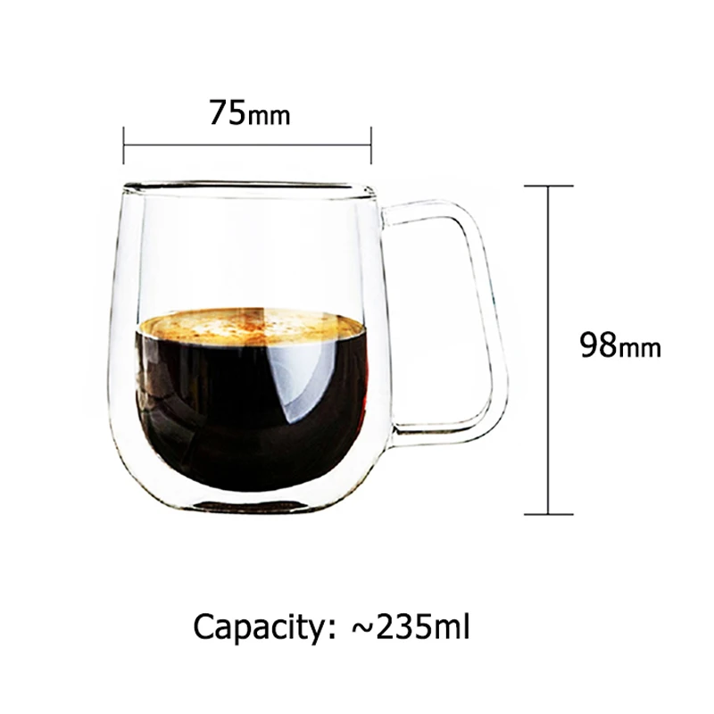 Кофейные чашки набор чайные кружки ручной работы креативный Пивной Напиток кружка офисная кружка прозрачная посуда для напитков двойные стеклянные чашки