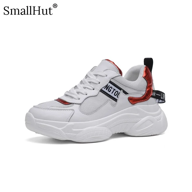 

Women Platform Genuine Cow Leather Sneakers Spring Autumn Ladies Casual Shoes Fashion Woman Mixed Colors Round Toe Shoes D032
