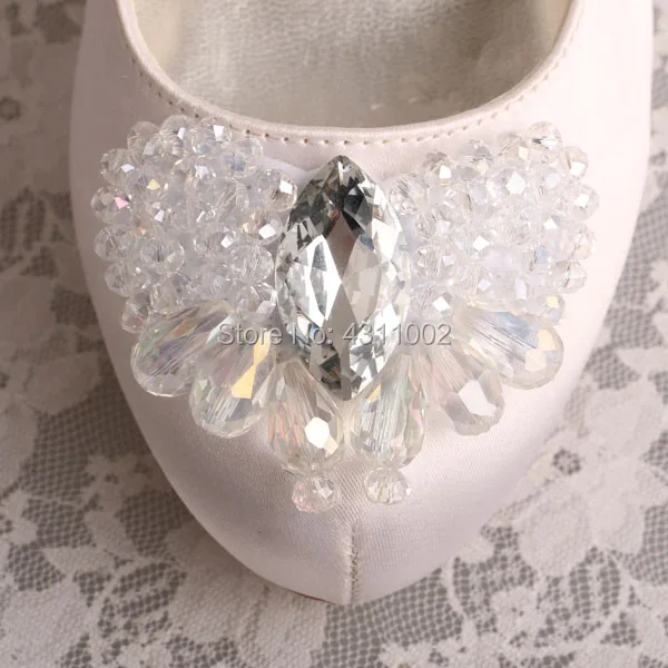 Custom Color and Size High Heel Shoes 10cm Off white Satin Wedding Bridal Platform