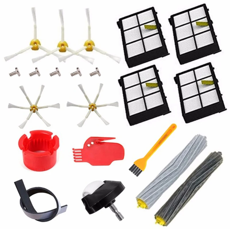 

Castor Wheel + Debris Extractor Brush +Hepa Filter +Side Brush Kit For Roomba 800 870 880 980 Vacuum Cleaner Accessories