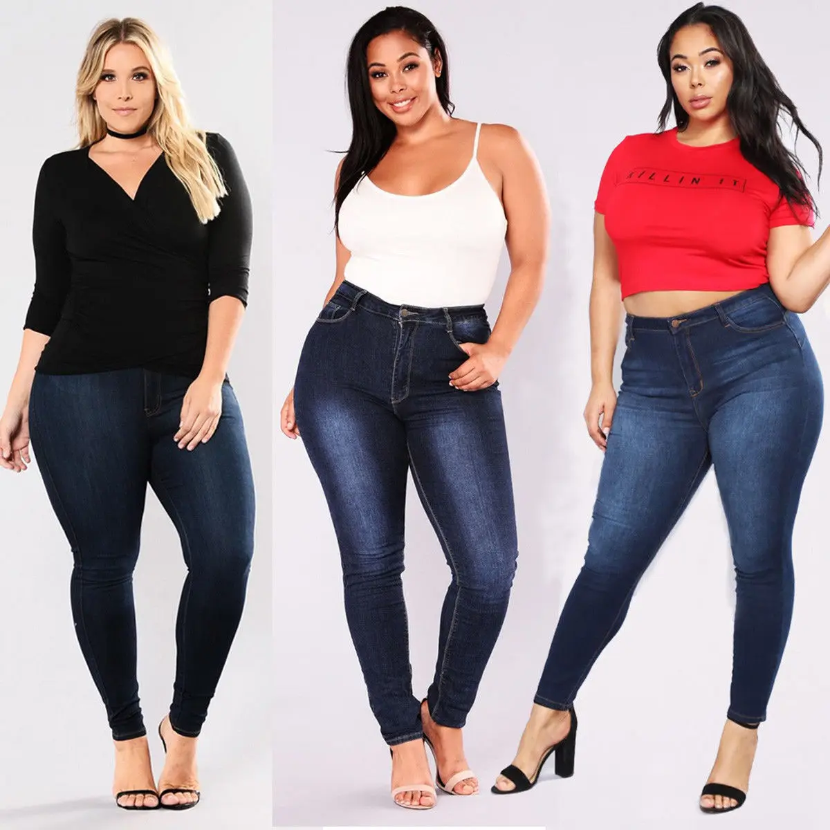 2018 Hot Jeans Woman Plus Size 5XL High Waist Jeans Gradient Denim Ladies Jeans Femme Push Up Mom Jeans Flower Pants Elastic