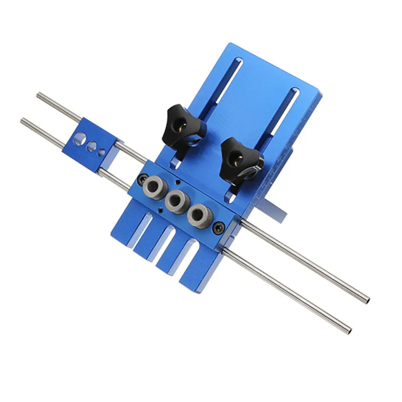 Синий 3 в 1 отверстие локатор 08450 алюминиевый сплав дюбель джиг набор деревянный дюбель бурения положение джиг для DIY деревообрабатывающий инструмент