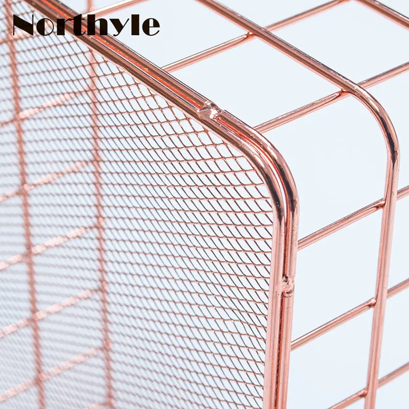 Billig Goldene metall lagerung korb eisen obstkorb DIY geschenk korb hause dekoration metall stift container bleistift vase draht korb
