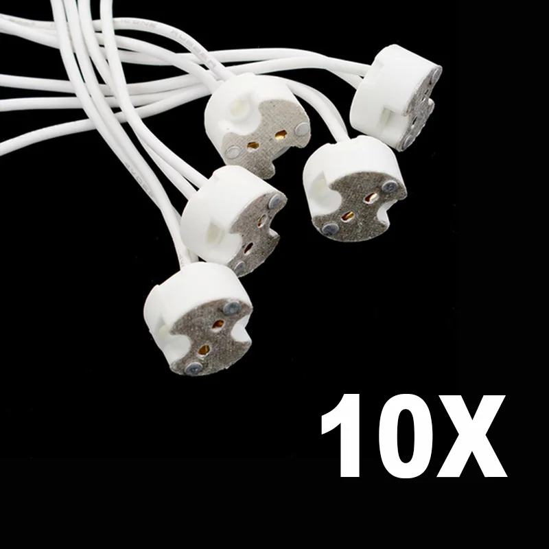 

10pcs MR11 Downlight Socket Wire Connector Ceramic Lamp LED Bulbs Holder MR16 Base GU5.3 G4 Halogen