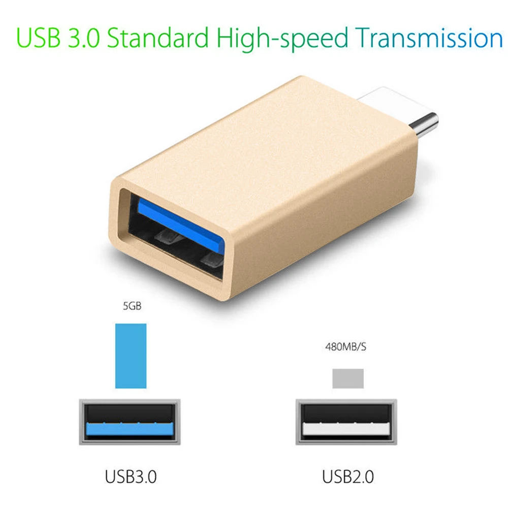 Адаптер mini type C на USB-A 3,0 Женский конвертер OTG type C USB адаптер для ноутбука и мобильного телефона