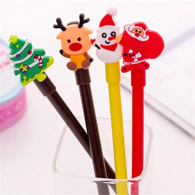 

1pcs Creative Christmas Cute Snow Man Pen 0.28MM Black Ink Gel Pens Kawaii School Supplies Office Supplies Christmas Gifts