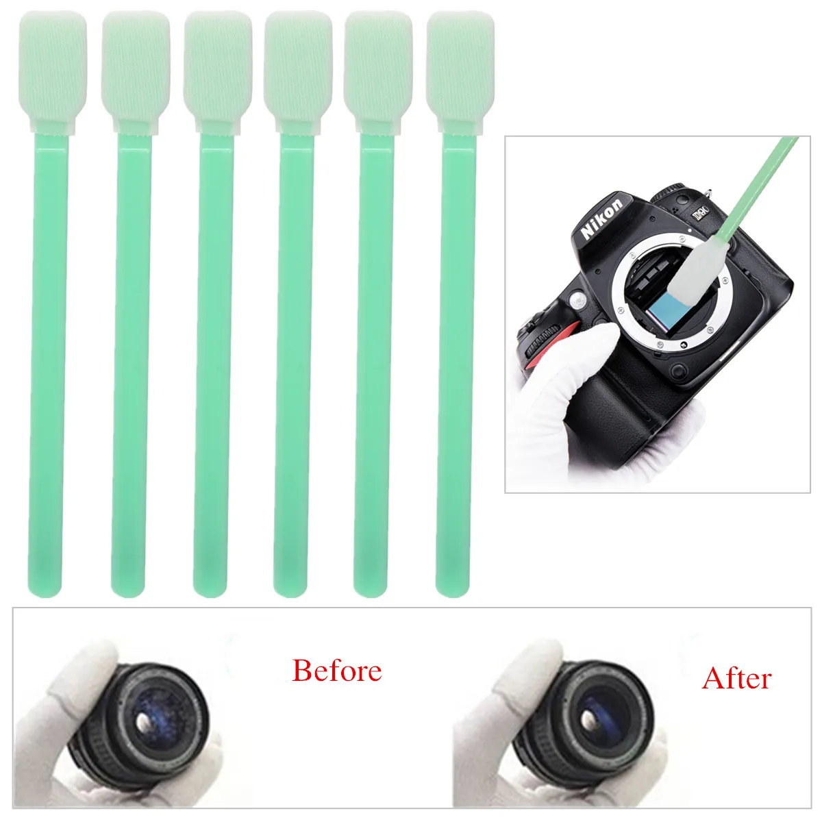 

CMOS CCD Sensor Cleaning Swab Fluid Kit Set For Digital DSLR SLR Camera 6Pcs for Nikon/Canon/Sony APS-C Digital Cameras