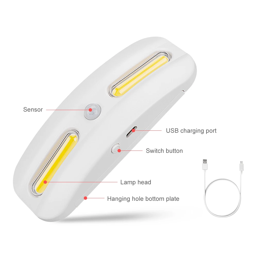 Coquimbo светодиодный датчик движения с USB перезаряжаемым ночным светом COB