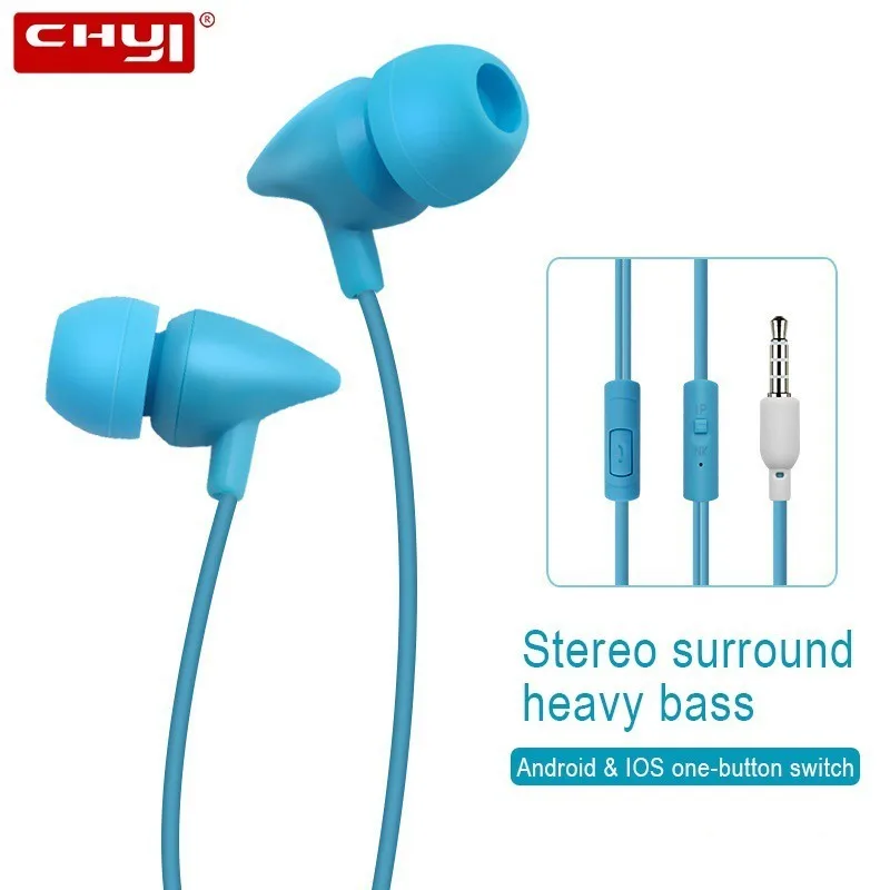 CHYI вкладыши Handsfree наушники с микрофоном дешевые простой игровой гарнитуры Extra Bass универсальный для смартфонов планшеты