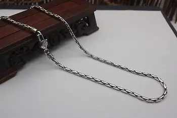 

3.5mmW Sterling S925 Silver Long Cable Square Beads Link Chain Necklace 20inch