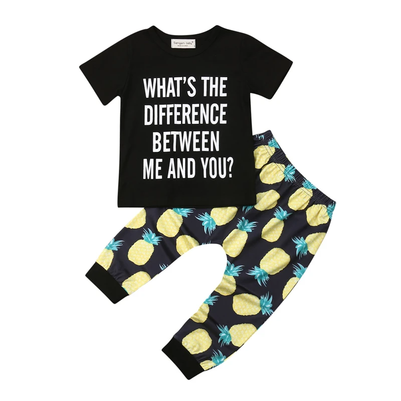 Cute Kids Clothes Boys Tracksuit Summer Short Sleeve T-Shirt Top Leggings Kids Clothing Children Boys Clothes Kids Clothing Sets