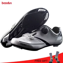 BOODUN Road Racing Self-locking Ride Bicycle Shoes Professional Lock Cycling Shoes White Red Green Road Shoes