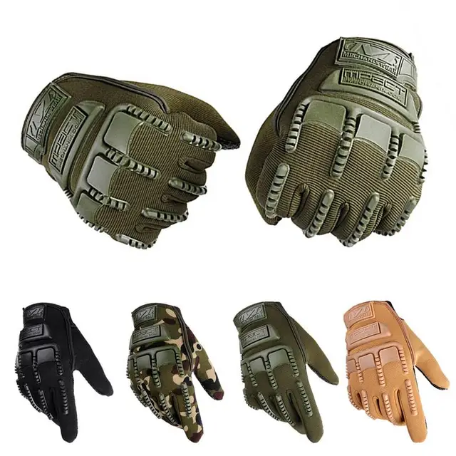 US $4.34 Camouflage Tactical Military Full Finger Gloves Outdoor Military Army Sports Hiking Fishing Gloves 