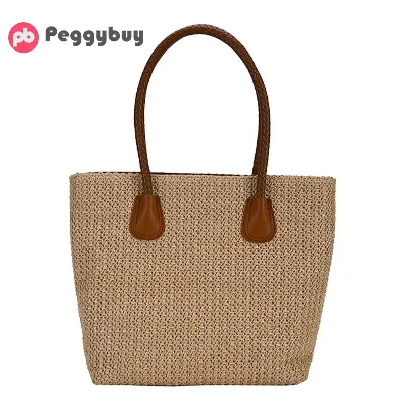 

Women Handbag Bohemia Summer Beach Bag Rattan Woven Handmade Knitted Straw Large Capacity Totes Women Shoulder bag Shopping bags