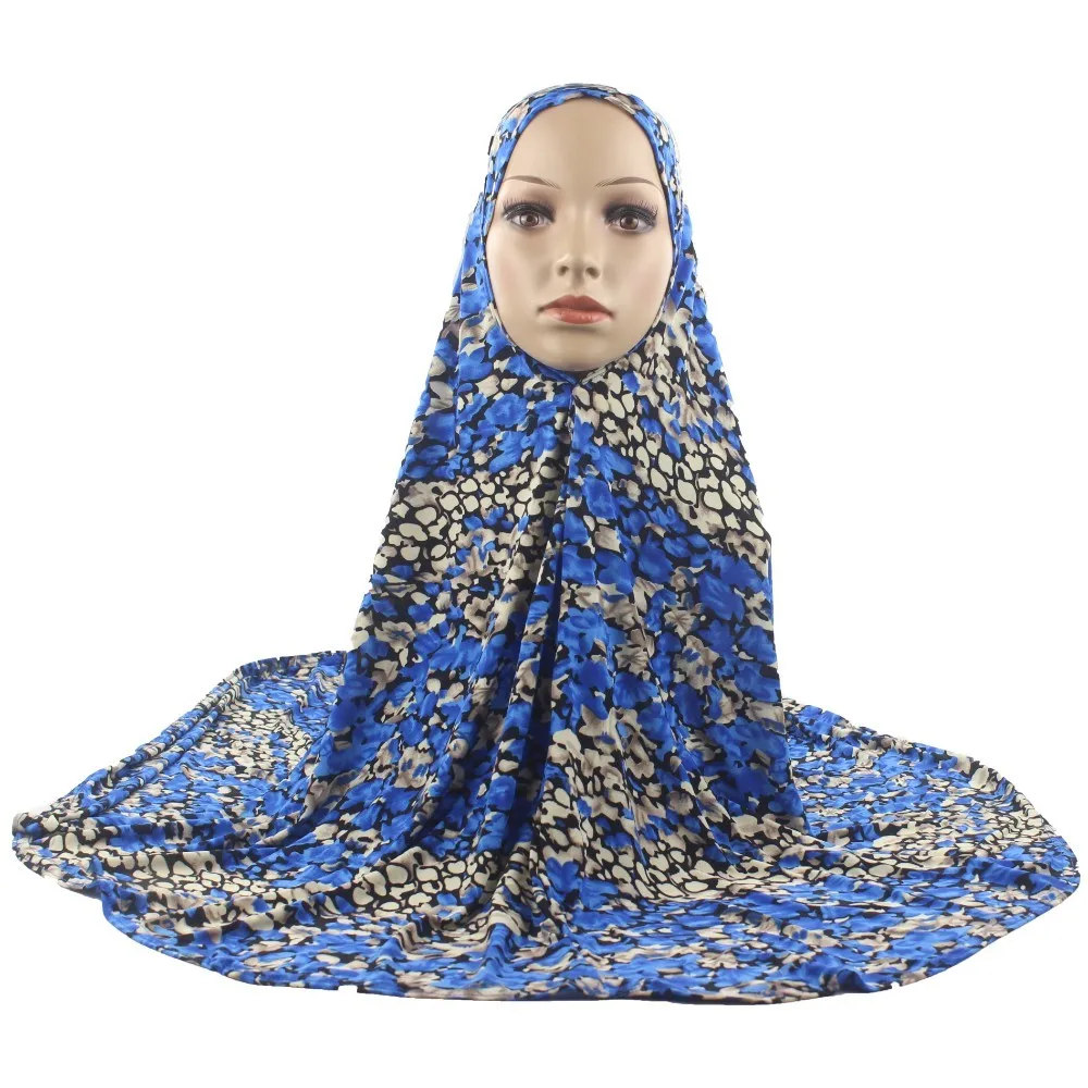 Мусульманский женский хиджаб исламский шарф женщина Амира Кепка полное покрытие головной убор леопардовый узор мягкий стрейч материал