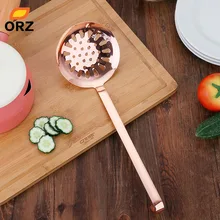 ORZ розовое золото кухонное сито пищевой дуршлаг висячая длинная ручка половник ложка пеноотделитель кухонные аксессуары инструмент для приготовления пищи
