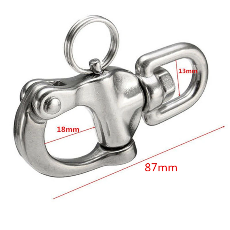

Fit For Yacht Stainless Steel Snap Shackle Panic Hook Swivel Spring Buckle 1pcs