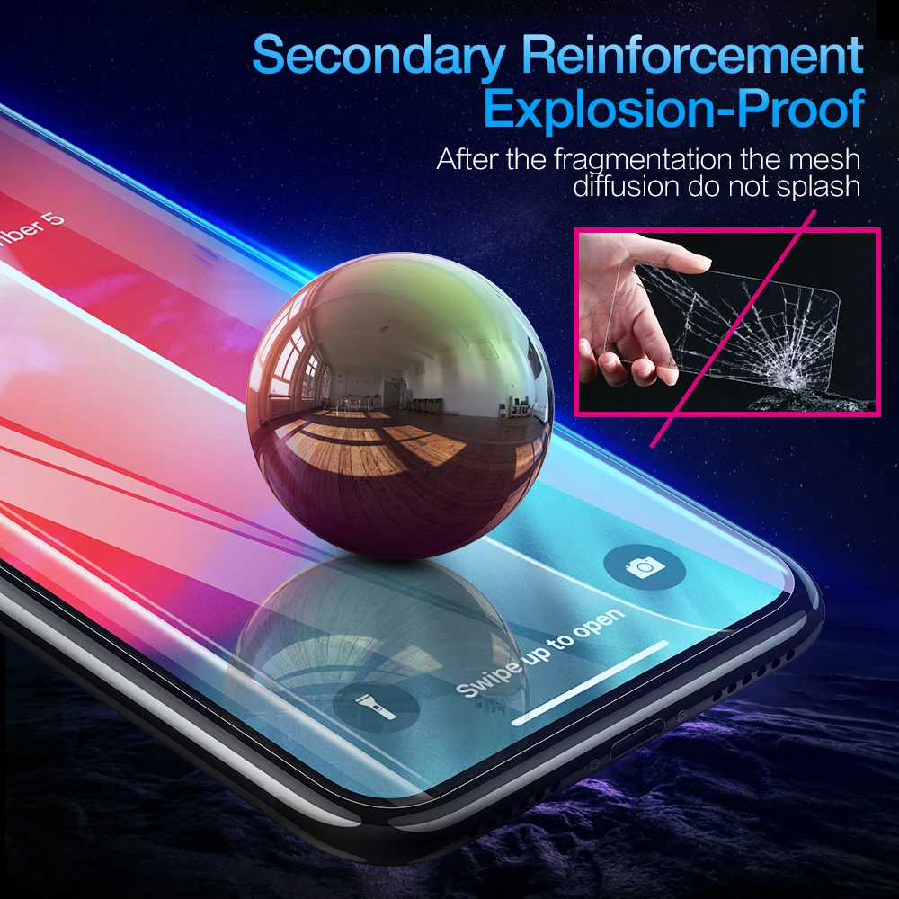 KISSCASE прозрачное закаленное стекло для iPhone XS Max 3D Защита экрана XR X 6 6s 7 8 Plus 5S SE 4S