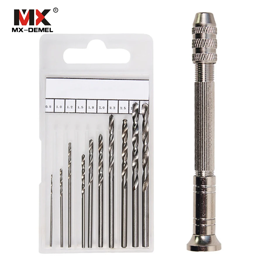 

Drill Bits With Keyless Chuck 10pcs Mini Hss Twist Drill Bits Rotary Tools Metal Spiral 0.8-3mm Jewel Manual Drill Hole