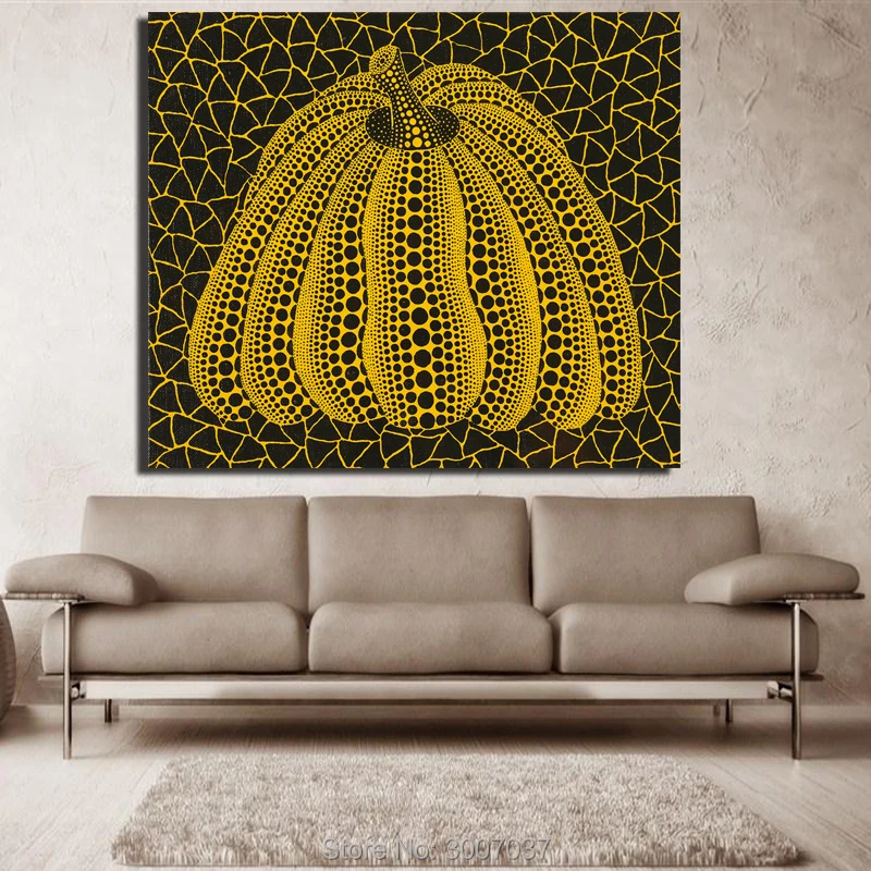 Yayoi Kusama холст с тыквой искусства 100% ручная роспись маслом на холсте настенная