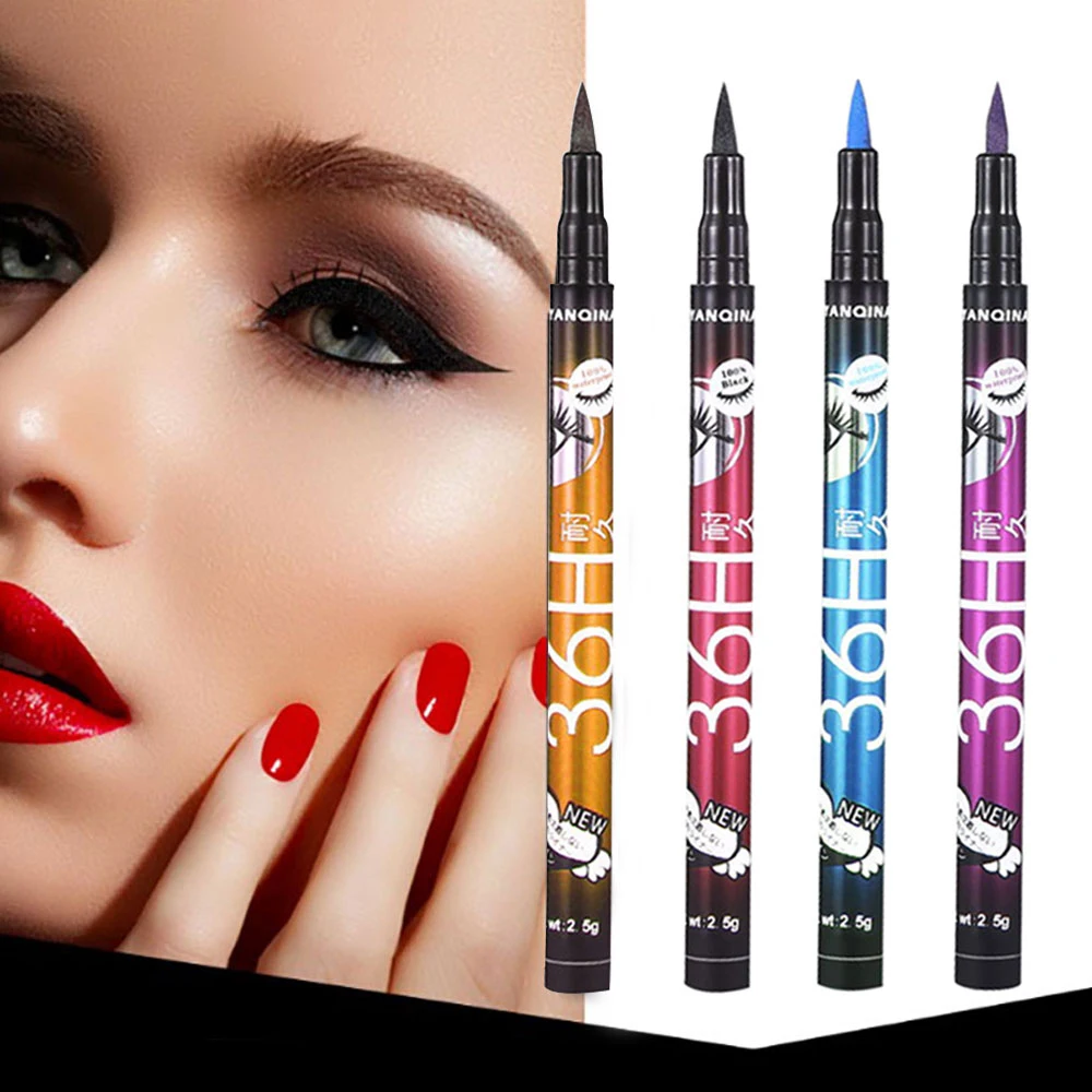 

Glitter Waterproof Liquid Eyeliner Pencil Black Long Lasting Make Up Eye Liner Pen Beauty Tools For Woman Smudge-Proof Eyeliner