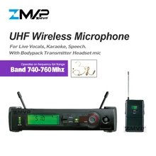 Zmvp UHF профессиональный SLX14 Беспроводной микрофон Системы с SLX нательный передатчик конденсаторный микрофон гарнитуры микрофон группа Q4 740-760 МГц