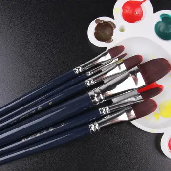 

6pcs Water Coloring Brush Pens For Watercolor Painting Water Soluble Pencils Brush Powdered Pigment R20