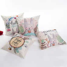 45*45cm Happy Easter Decorations For Home Decor Pillows Happy Easter Rabbit Eggs Cotton Sofa Pillow Cases Cushion Cover B 45*45cm Happy Easter Decorations For Home Decor Pillows Happy Easter Rabbit Eggs Cotton Sofa Pillow Cases Cushion Cover B