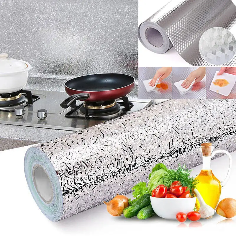 Kitchen Self Adhesive Waterproof Oil-proof Stickers Wall Table Aluminum Foil Kitchen Cabinet Wall Sticker Wall Table Decor Kitchen Self Adhesive Waterproof Oil-proof Stickers Wall Table Aluminum Foil Kitchen Cabinet Wall Sticker Wall Table Decor