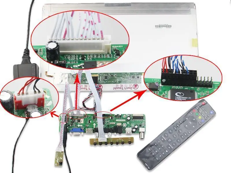 ТВ светодиодный AV VGA HDMI RF контроллер драйвер платы для B156XW02 V2 HW5A 1366*768 15," монитор панель Экран