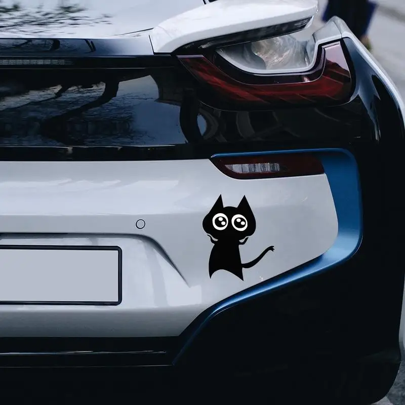 

3D Cat Adventure Sticker Design Decals Cute Little Black Cats Meow Car Sticker Car-styling Cars Auto Accessories