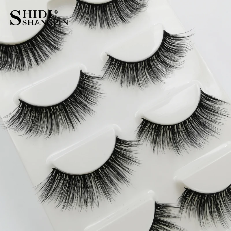 Shidhangpin 1 коробка макияж полоски норковые ресницы 4 пары 3D накладные наращивание