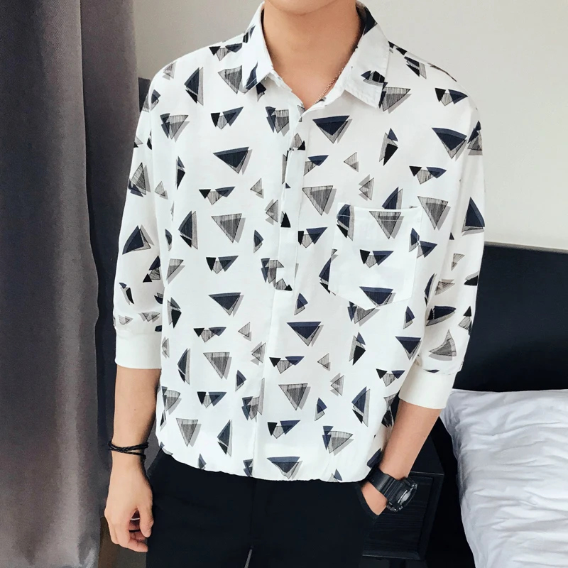 Camisa Masculina Мужская Клубная рубашка для выпускного вечера новая модель 2019 летняя