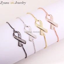 10 шт. ZYZ320-5744 прозрачный фианит раковая лента Hope Cooper Шарм соединитель браслет, кристалл горный хрусталь CZ браслет паве