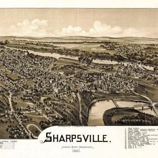 Vintage Map of Sharpsville Pennsylvania 1901 Mercer County Poster Print (24 x 36) | Дом и сад