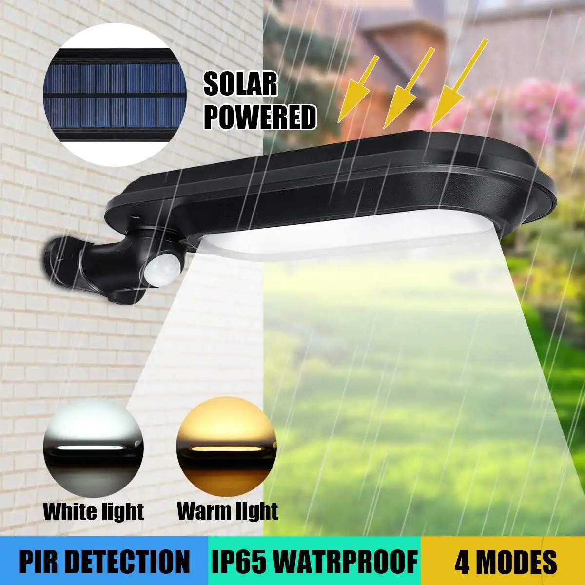

LED Solar Power Light Outdoor Waterproof PIR Motion Sensor Solar Light Energy Saving Home Yard Street Path Wall Security Lamp