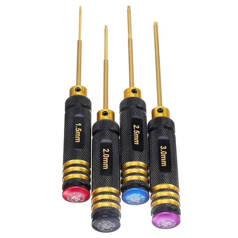 

4Pcs 1.5/2.0/2.5/3.0mm Titanium Alloy Hex Wrench Screwdriver Removal Driver Tools for RC FPV Racing Drone Car Models Parts