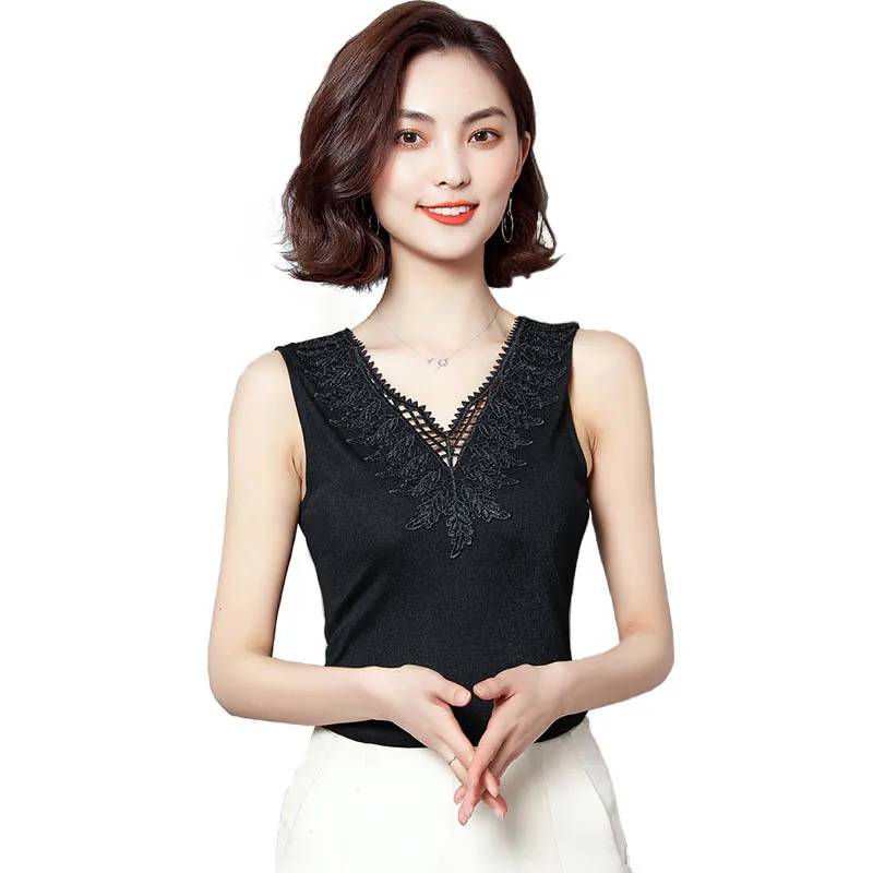 

Womens Lace Sexy Vest Top Fashion Camisole Sleeveless T-Shirt Casual Women's Summer Clothes Plus Size 4XL