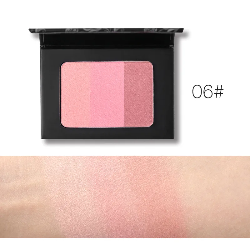 

3 Colors Fashion Soft Natural Blush Powder Glossy Chic Makeup Blush-On Palette