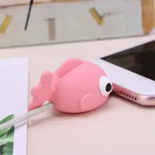 Красочные милые Мультяшные рыбы в форме укуса, защита кабеля, защита провода, зарядный кабель, защитная крышка, акция