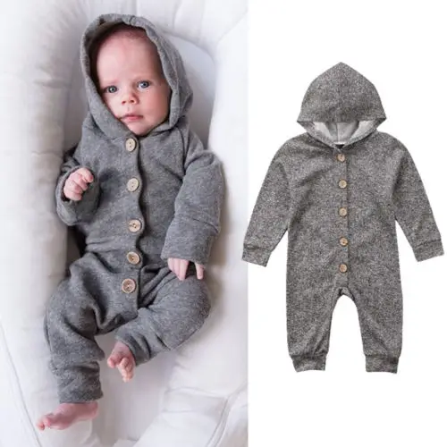 

2018 new Baby Boys Girls Toddler Clothes Hooded Jumpsuit Romper Onepiece Outfits
