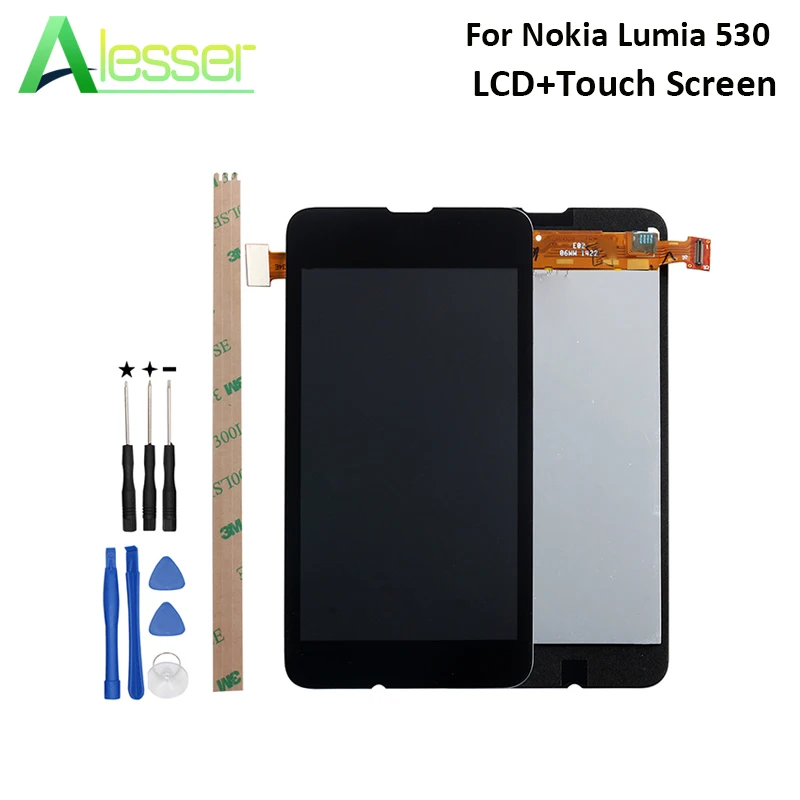 

Alesser For Nokia Lumia 530 LCD Display Touch Screen Screen Digitizer Assembly Replacement For Nokia Lumia N530 RM-1017 +Tools