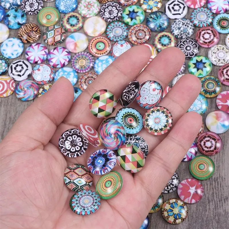 

200pcs 12/14/16MM Glass Crystal Mosaic Interchangeable Multi Color Cabochons for Bracelets Making DIY Crafts Mosaic Making