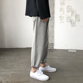

Spring New Jeans Men Slim Fashion Retro Solid Color Casual Denim Pants Man Streetwear Hip Hop Male Clothes Cowboy Trousers