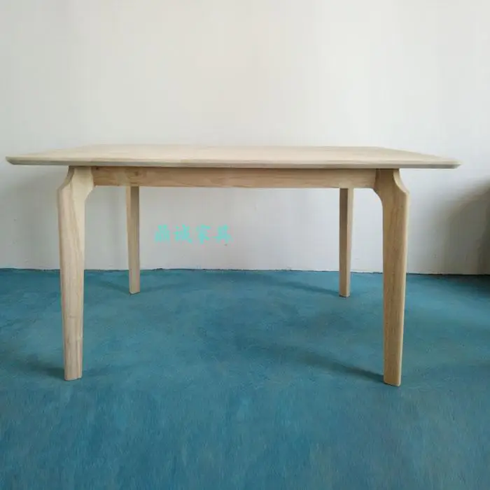Nordic modern Rubber wood table, no paint rectangular dining room,
solid wood table, factory direct sale modern dining table